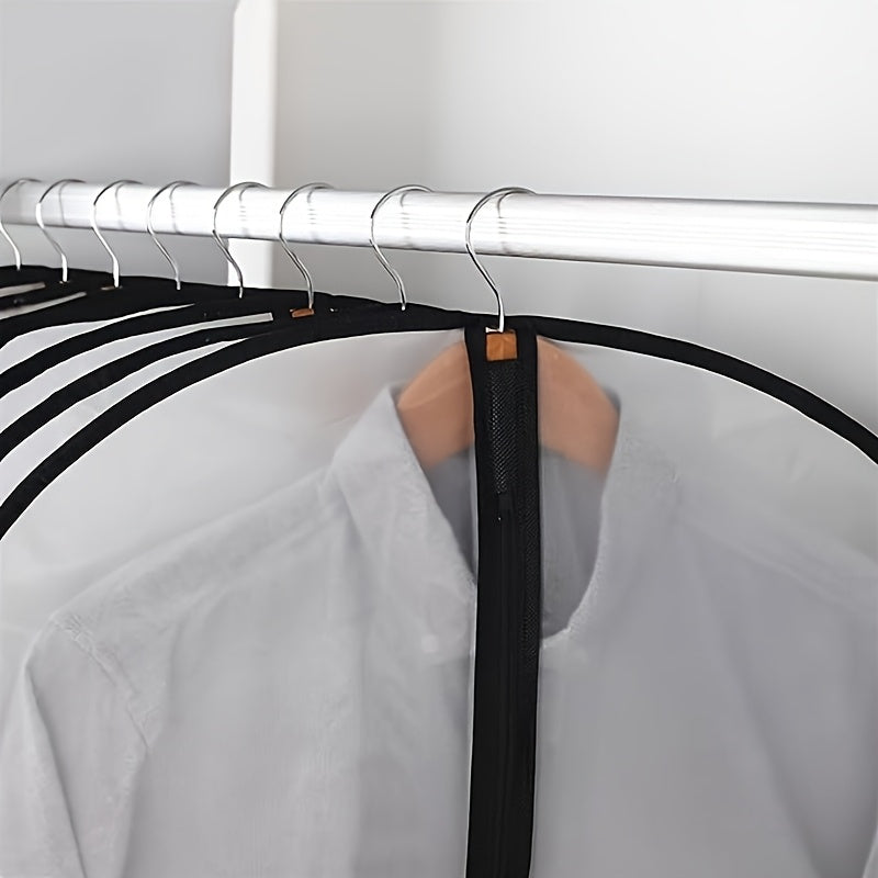 6pcs Dust Proof Transparent Clothing Bags | 23.62x39.37 Inch Semi Transparent Full Zipper Suit Covers Suitable for Wardrobe Storage and Travel