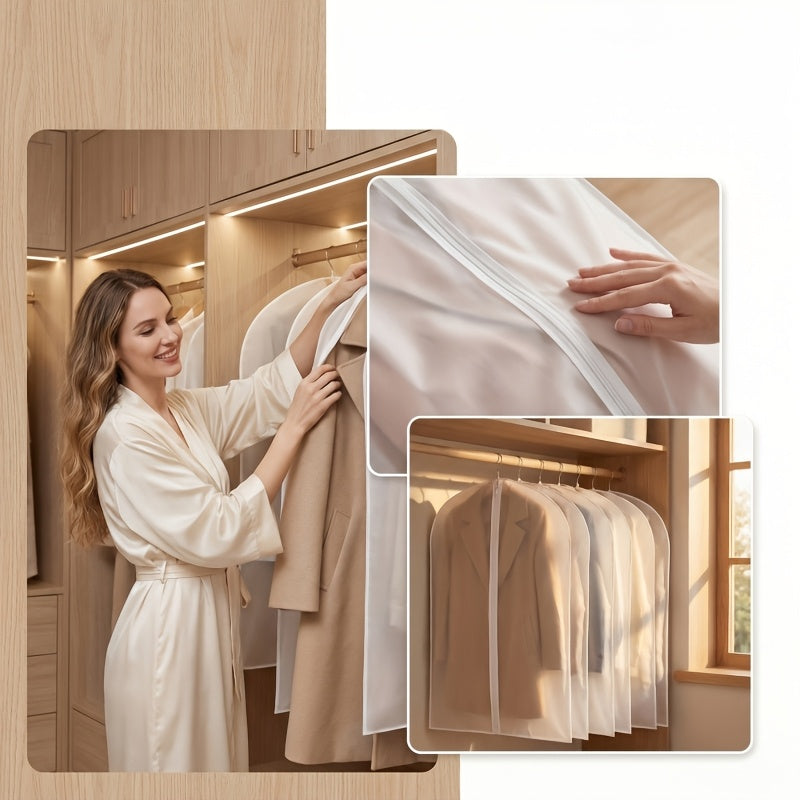 16pcs Heavy-Duty Waterproof Dustproof Wrinkle-Free Garment Bags with Hanging Hooks Transparent Hanging Closet Organizer for Travel Home Wardrobe Stackable Design for Dresses Shirts Suits Coats Dress Bag, Funda De Ropa Para El Polvo