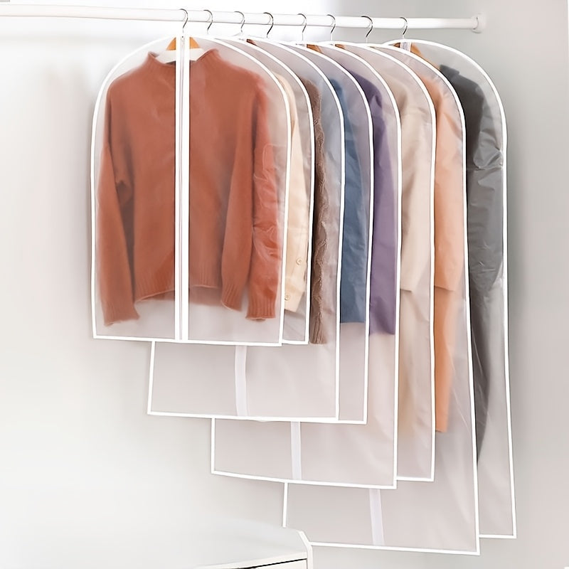 30pcs of Transparent Clothing Dust Cover, Waterproof and, Fully Covered Zipper Storage Bag for Suits and Jackets, Durable, Washable, Reusable, Top Opening and Neat Hem, Vertical Clothing Hanging | Zipper Dust Cover