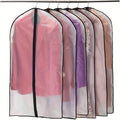 6pcs Dust Proof Transparent Clothing Bags | 23.62x39.37 Inch Semi Transparent Full Zipper Suit Covers Suitable for Wardrobe Storage and Travel