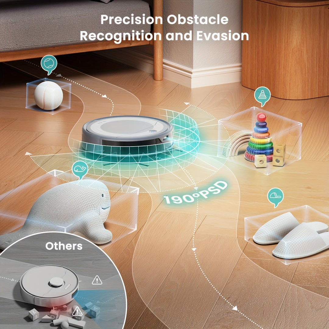 Lefant M310U Robot Vacuum And Mop, Suitable for Both Wet And Dry Cleaning, Controllable Via App\u002Fvoice, 2-in-1 Robot Vacuum, 6500Pa Maximum Suction, Scheduled Cleaning, Automatic Charging, Suitable for Pet Hair, Debris, Hard Floors Christmas Gift