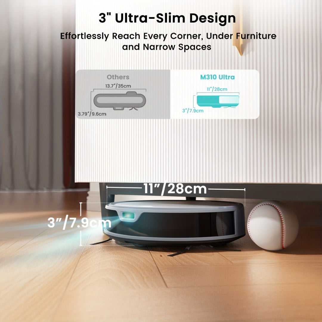 Lefant M310U Robot Vacuum And Mop, Suitable for Both Wet And Dry Cleaning, Controllable Via App\u002Fvoice, 2-in-1 Robot Vacuum, 6500Pa Maximum Suction, Scheduled Cleaning, Automatic Charging, Suitable for Pet Hair, Debris, Hard Floors Christmas Gift
