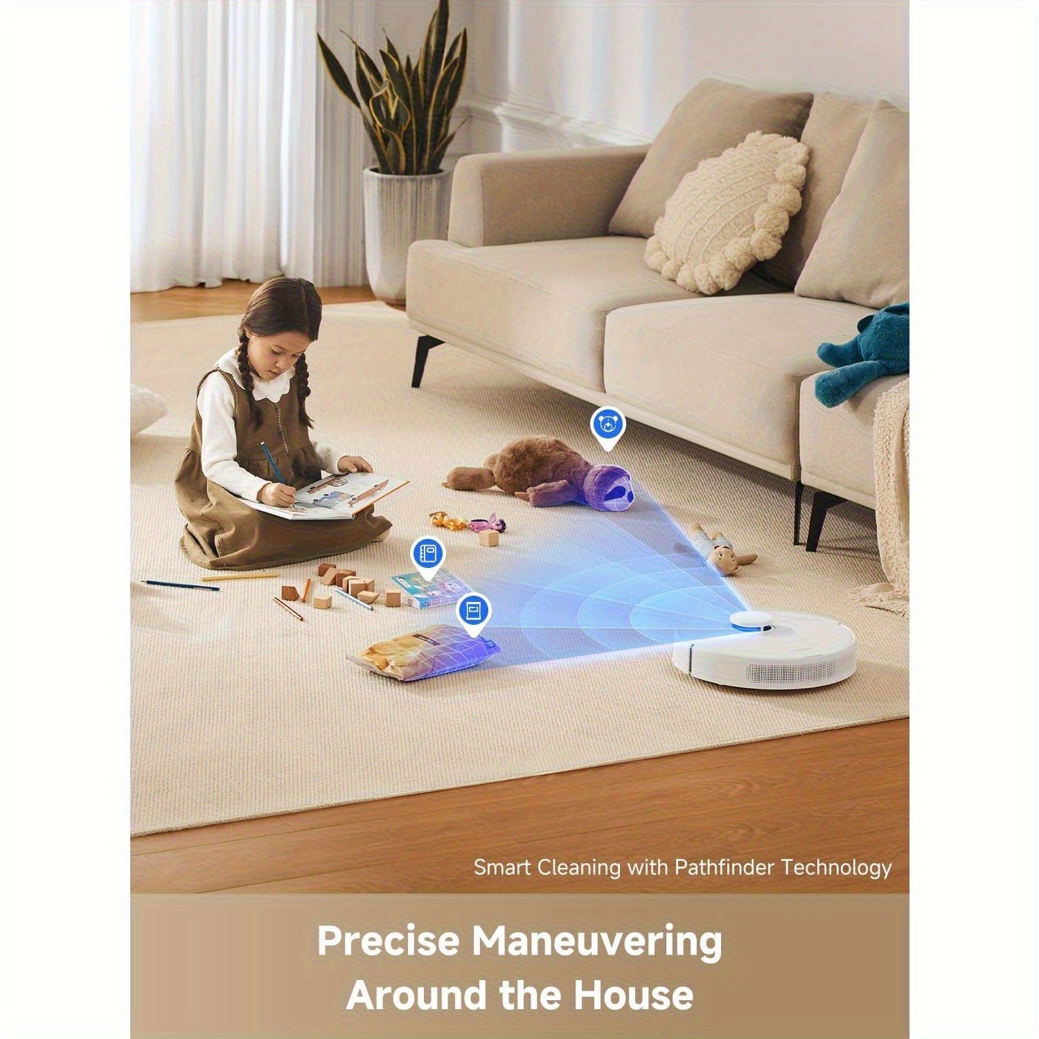 Dreame Robot Vacuum and Mop with Self-Emptying Base, 6000Pa Powerful Suction, Smart LiDAR Navigation & Obstacle Avoidance, 2-in-1 Wet\u002FDry Mop Suitable for Carpet, Hard Floors, Pet Hair, App\u002FWi-Fi Control, Hands-Free Cleaning System