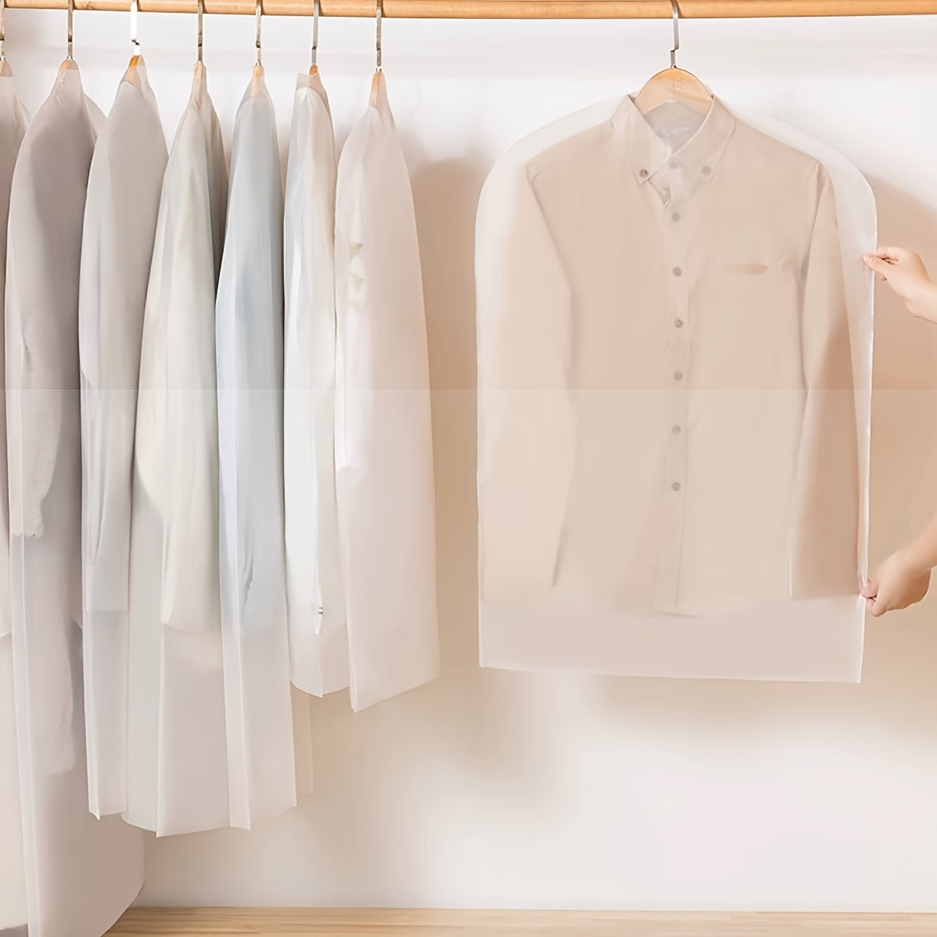 Transparent Garment Bags for Suits, Coats, Down Jackets, And Dresses to Protect Clothing from Dust