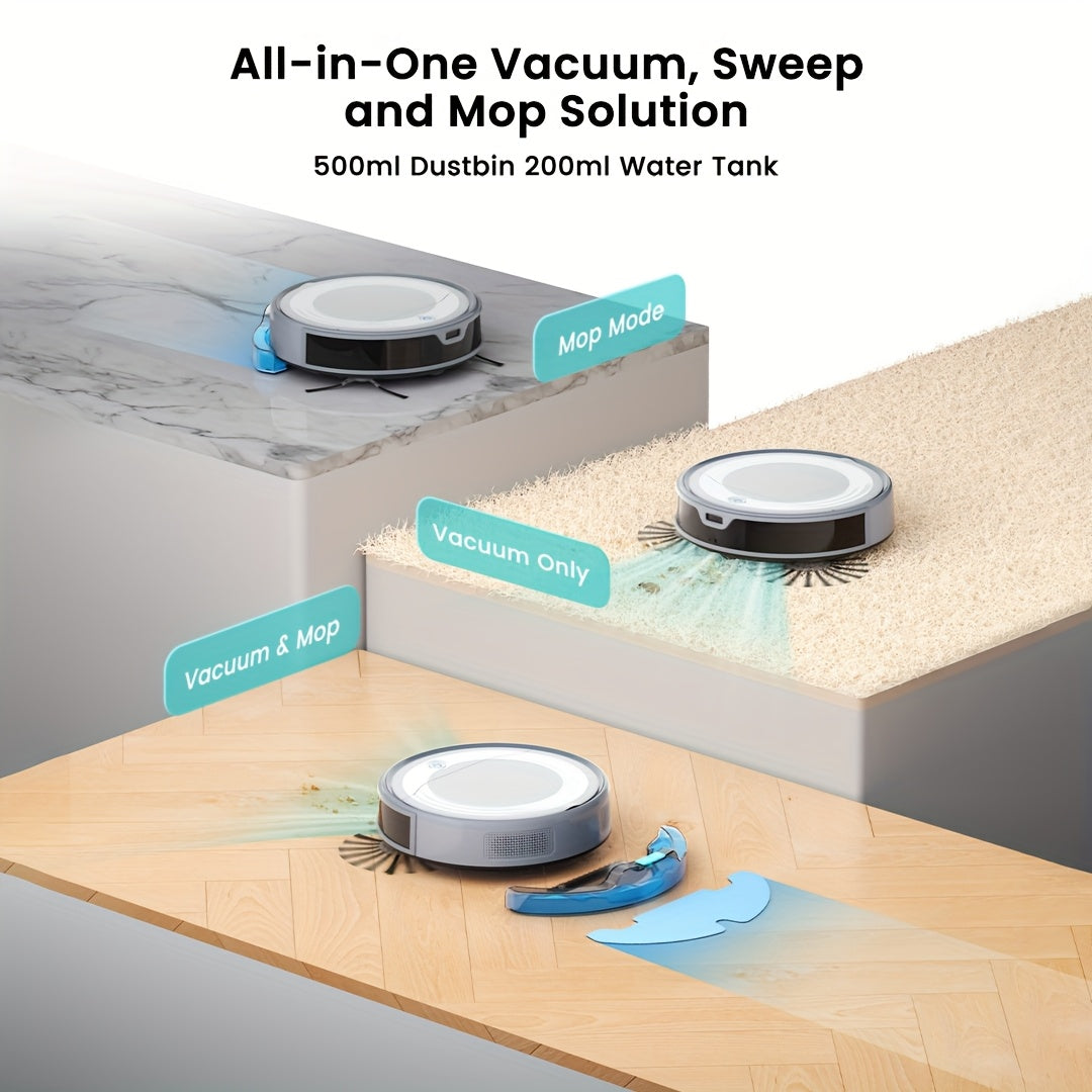 Lefant M310U Robot Vacuum And Mop, Suitable for Both Wet And Dry Cleaning, Controllable Via App\u002Fvoice, 2-in-1 Robot Vacuum, 6500Pa Maximum Suction, Scheduled Cleaning, Automatic Charging, Suitable for Pet Hair, Debris, Hard Floors Christmas Gift