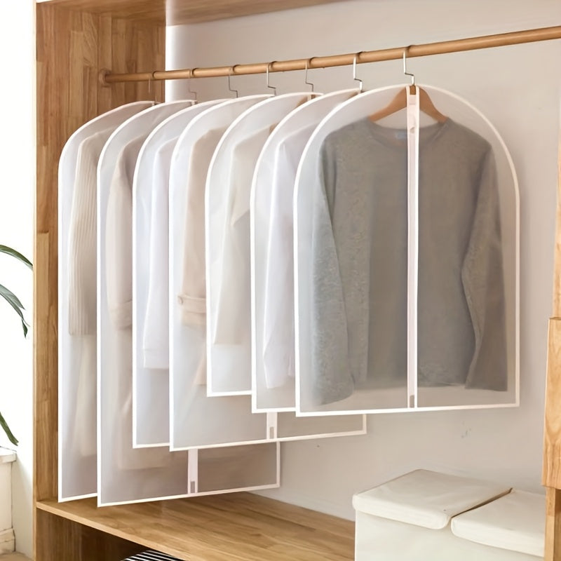 30pcs of Transparent Clothing Dust Cover, Waterproof and, Fully Covered Zipper Storage Bag for Suits and Jackets, Durable, Washable, Reusable, Top Opening and Neat Hem, Vertical Clothing Hanging | Zipper Dust Cover