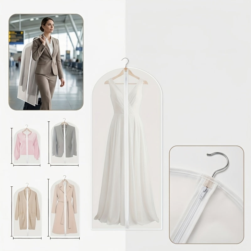 16pcs Heavy-Duty Waterproof Dustproof Wrinkle-Free Garment Bags with Hanging Hooks Transparent Hanging Closet Organizer for Travel Home Wardrobe Stackable Design for Dresses Shirts Suits Coats Dress Bag, Funda De Ropa Para El Polvo