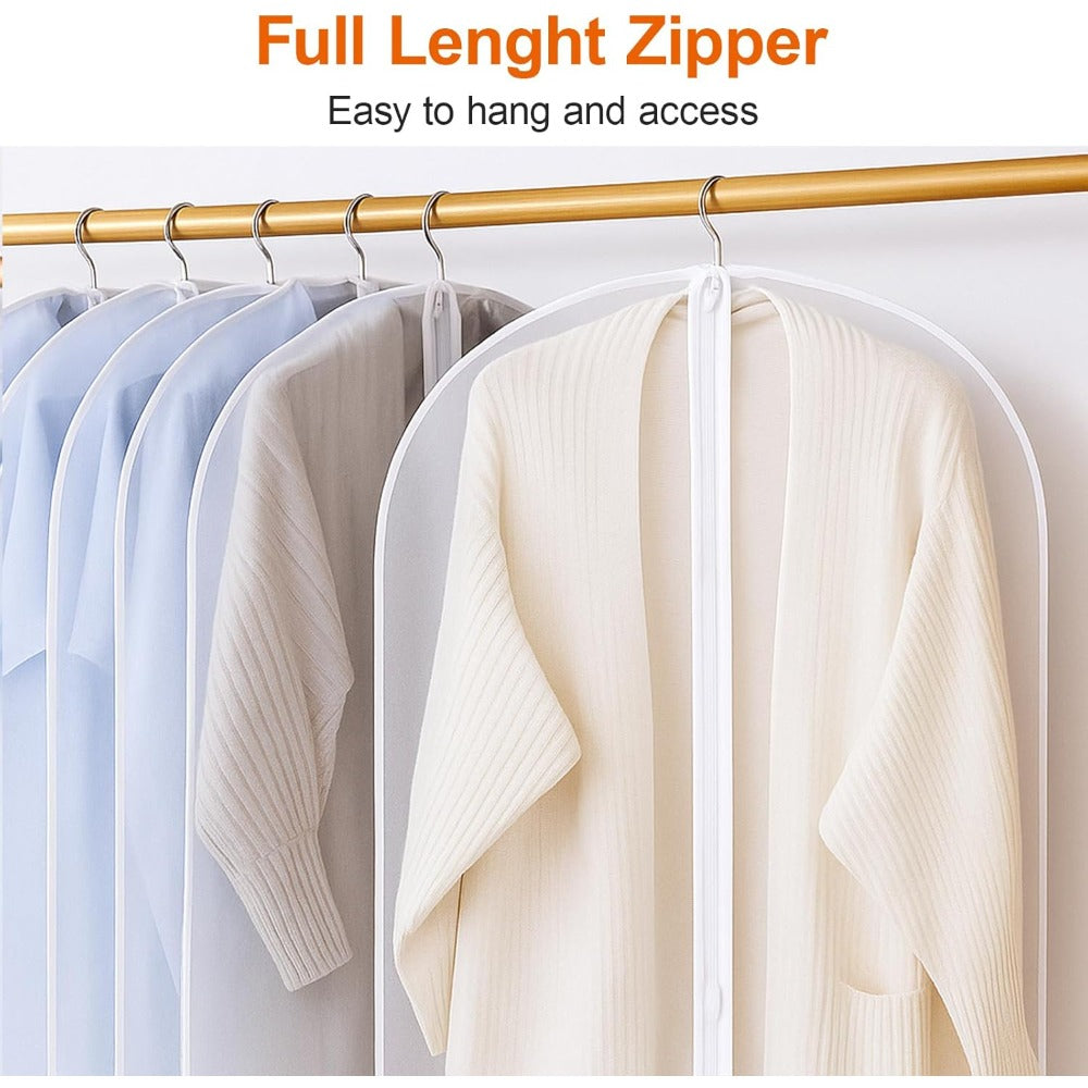 40-Inch Garment Bags Designed for Hanging Clothes, a Pack of 20 Suit Bags Ideal for Closet Organization, Dustproof Plastic Covers with Zippers to Protect Coats, Jackets, And Shirts in Your Closet