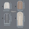 16pcs Heavy-Duty Waterproof Dustproof Wrinkle-Free Garment Bags with Hanging Hooks Transparent Hanging Closet Organizer for Travel Home Wardrobe Stackable Design for Dresses Shirts Suits Coats Dress Bag, Funda De Ropa Para El Polvo