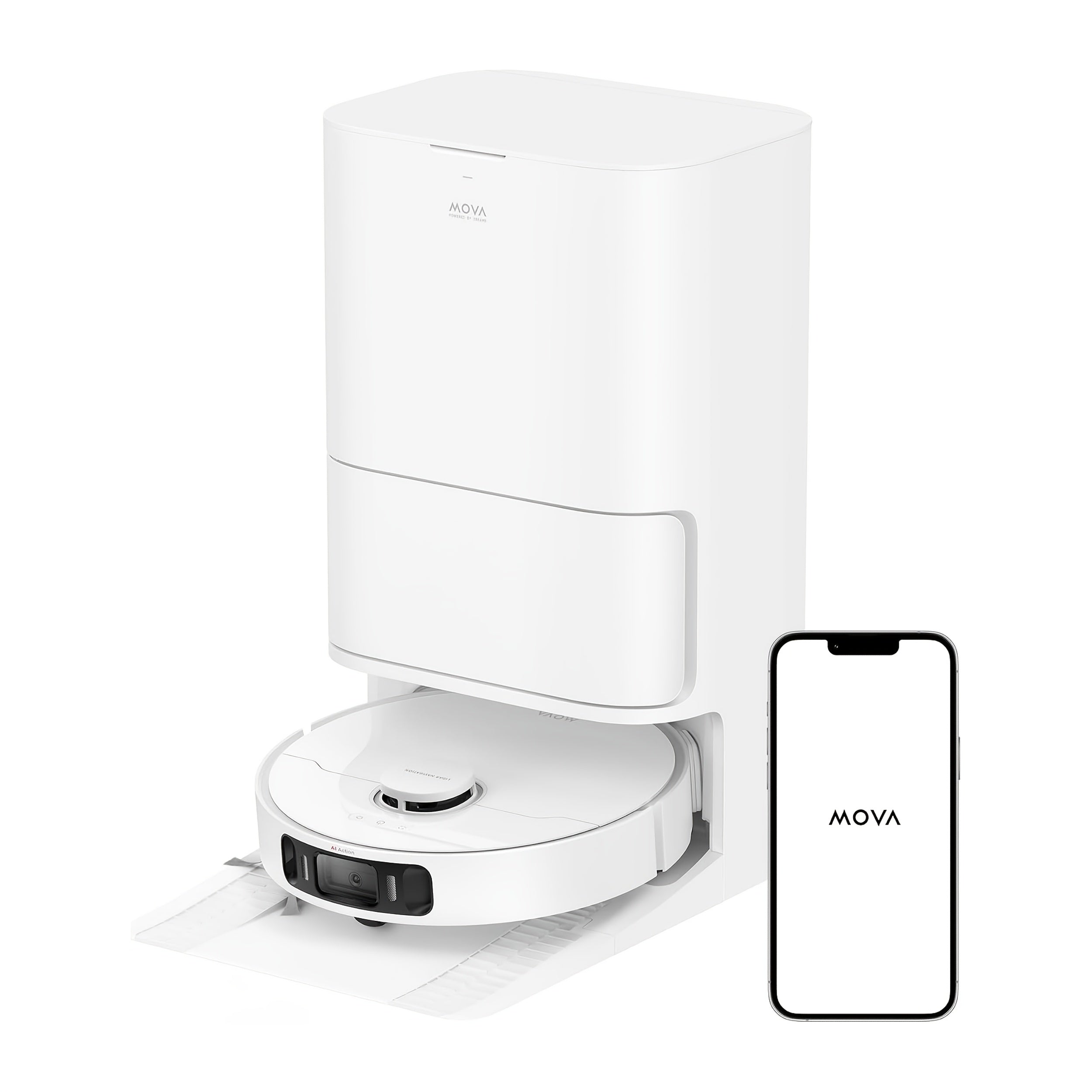 Mova S10 Robotic Vacuum with 7000Pa Suction Power, 260 Minutes of Operation, Adjustable Brush, Self-Recharging Capabilities, Designed for Homes, Pet Hair, Hard Surfaces, And Controllable Via App And Voice